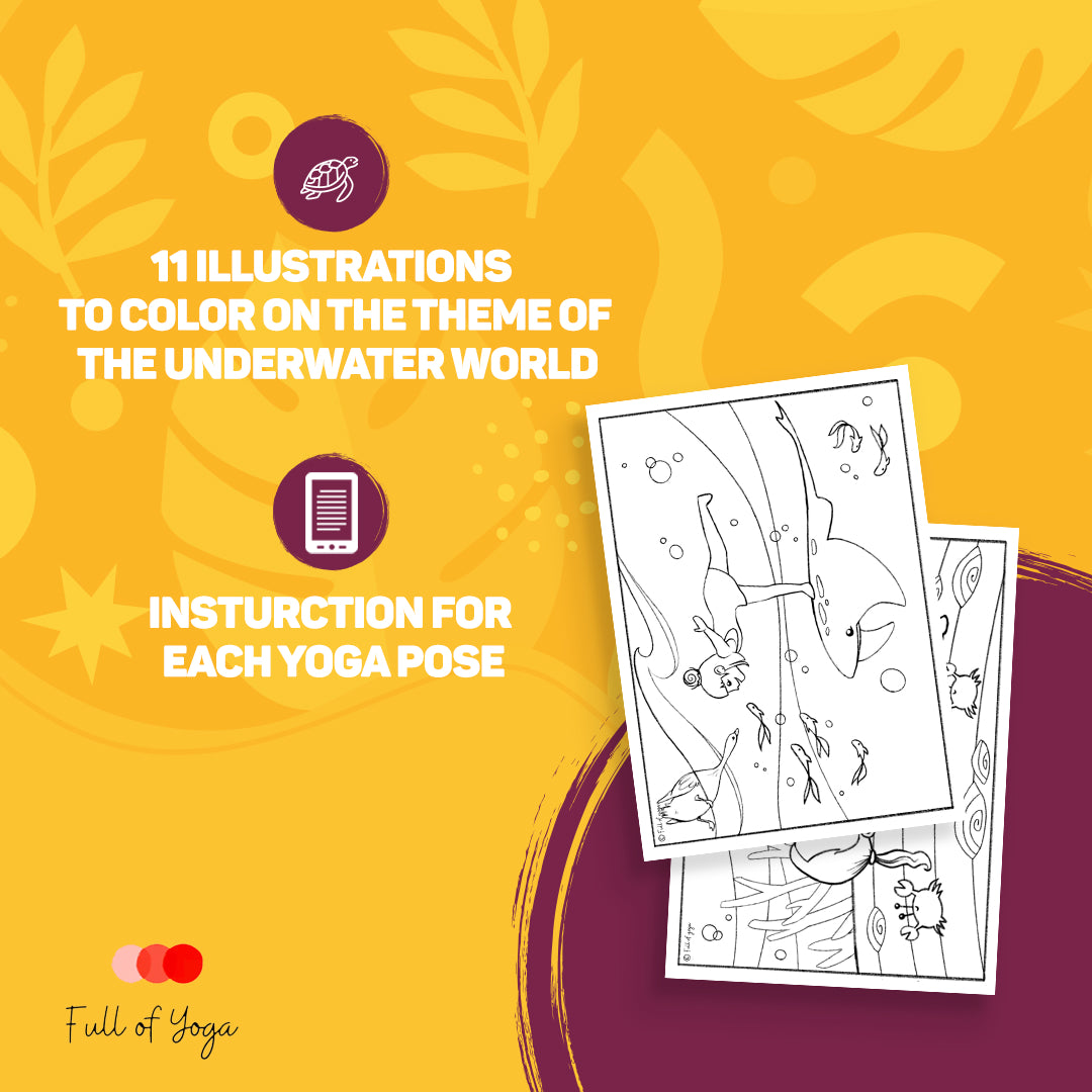 Coloriages Yoga thème monde sous-marin - Numérique